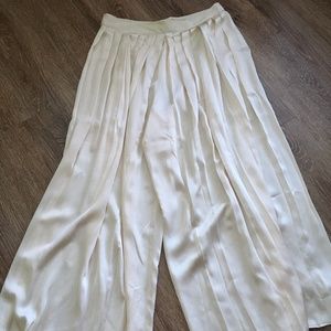 Wide Leg Flowy Cream Pants